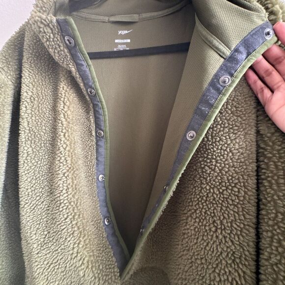 Nike Men’s Sherpa Fleece Pullover Jacket 2XL Green Loose Fit Yoga - Picture 4 of 10